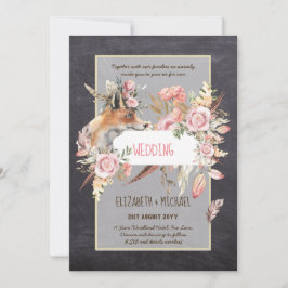 Invitación PRESUPUESTO Boho Woodland FOX Boda Floral Moderno
