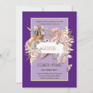 Invitación PRESUPUESTO Boho Woodland FOX Boda Floral Moderno