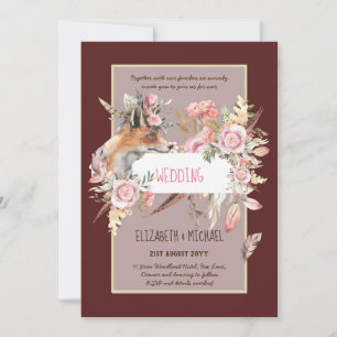 Invitación PRESUPUESTO Boho Woodland FOX Boda Floral Moderno