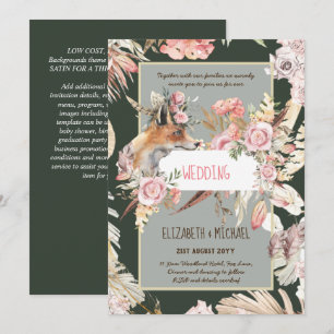 Invitación PRESUPUESTO Boho Woodland FOX Boda Floral Moderno