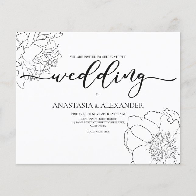 Invitación presupuesto/clásica/boda. Flyer (Frente)