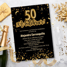Presupuesto Cumpleaños 50 Español Negro y Dorado C