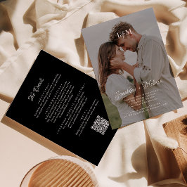 Invitación Presupuesto de código QR todo en un monograma Boda