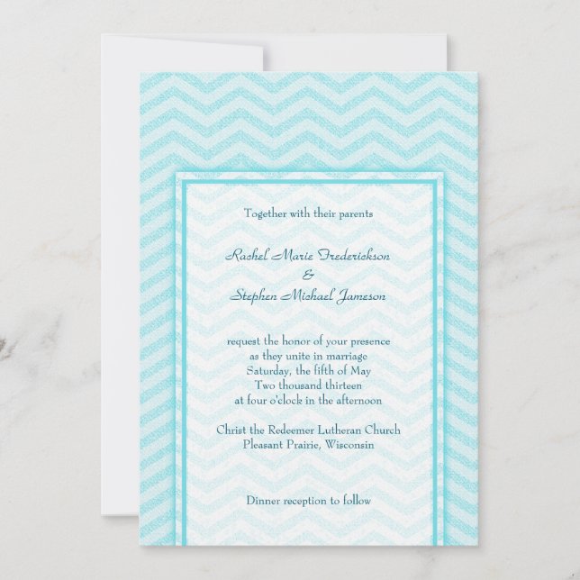 Invitación Presupuesto del Personalizado del Boda azul Aqua B (Anverso)