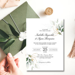 Invitación PRESUPUESTO Elegante Boda de hojas botánicas de or