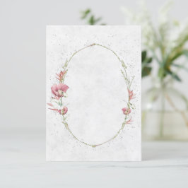 Invitación Presupuesto en blanco amapolas rosadas boda