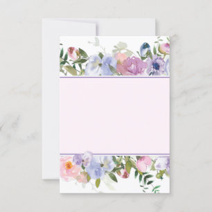 Invitación Presupuesto en blanco boda acuarela púrpura y azul