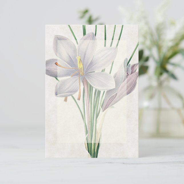 Invitación Presupuesto en blanco boda de blumen vintage (Anverso de pie)