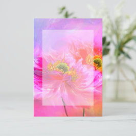 Invitación Presupuesto en blanco boda de fantasía floral rosa