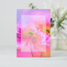 Invitación Presupuesto en blanco boda de fantasía floral rosa