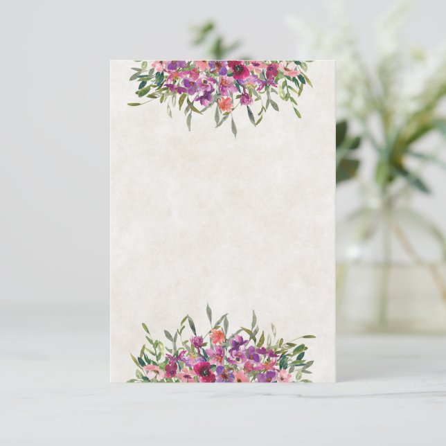 Invitación Presupuesto en blanco boda de flores silvestres mo (Anverso de pie)