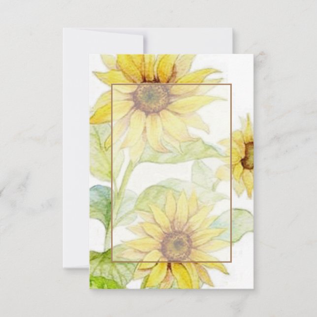 Invitación Presupuesto en blanco boda de girasoles (Anverso)