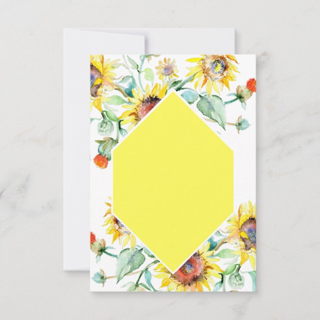 Invitación Presupuesto en blanco boda de girasoles solares Su (Anverso)