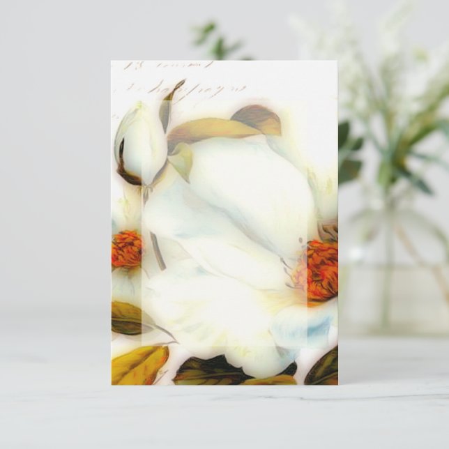 Invitación Presupuesto en blanco boda de rosas blancas (Anverso de pie)