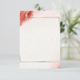 Invitación Presupuesto en blanco Boda elegante roja y dorada 