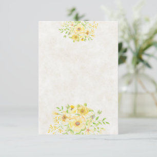 Invitación Presupuesto en blanco boda floral acuarela amarill