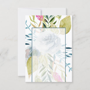 Invitación Presupuesto en blanco boda floral acuarela azul