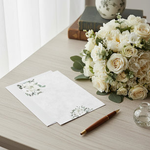 Invitación Presupuesto en blanco boda floral acuarela marfil 