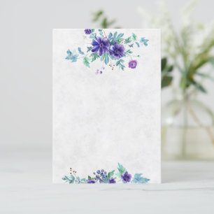 Invitación Presupuesto en blanco boda floral acuarela púrpura