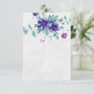 Invitación Presupuesto en blanco boda floral acuarela púrpura