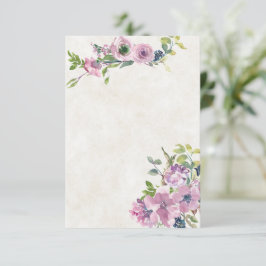 Invitación Presupuesto en blanco boda floral acuarela púrpura