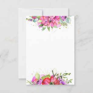 Invitación Presupuesto en blanco boda floral acuarela rosa
