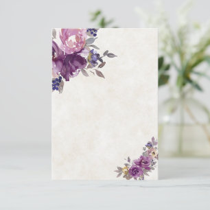 Invitación Presupuesto en blanco boda floral acuarela violeta