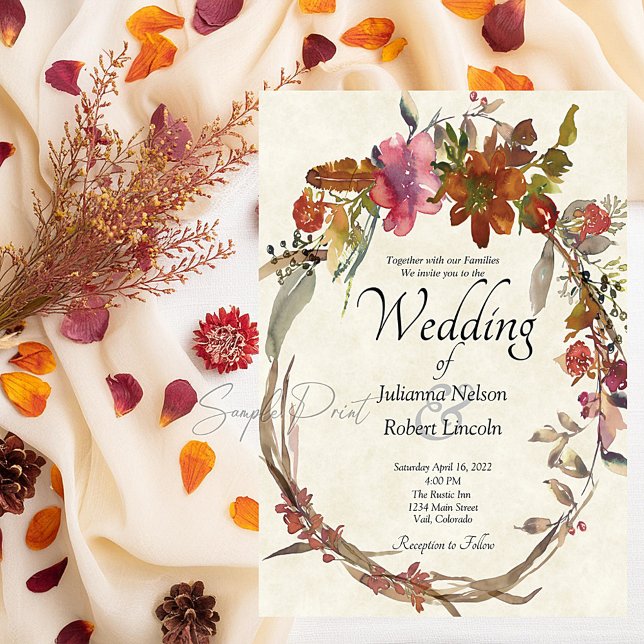 Invitación Presupuesto en blanco Boda floral Boho acuarela  (Subido por el creador)