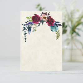 Invitación Presupuesto en blanco boda floral boho rojo