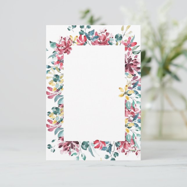 Invitación Presupuesto en blanco boda floral brillante (Anverso de pie)