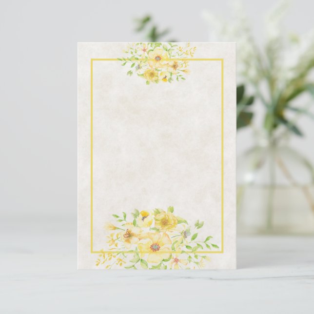 Invitación Presupuesto en blanco boda floral de acuarela amar (Anverso de pie)
