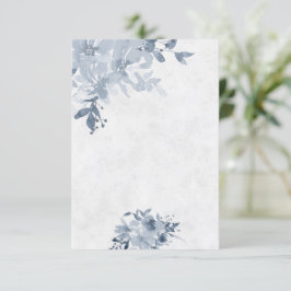Invitación Presupuesto en blanco boda floral de acuarela azul
