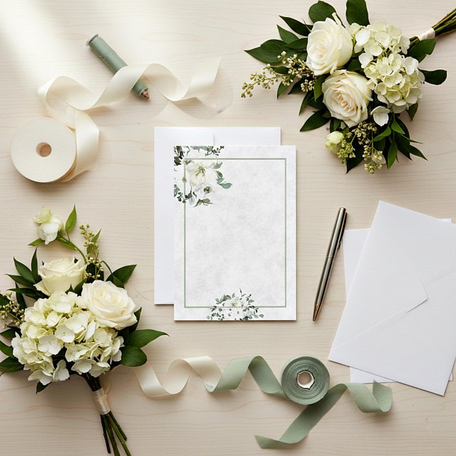 Invitación Presupuesto en blanco boda floral de marfil acuare (Subido por el creador)