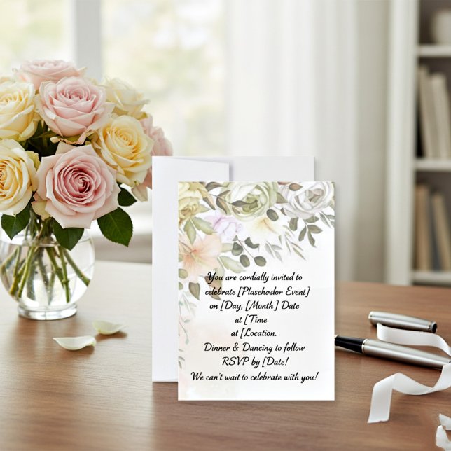 Invitación Presupuesto en blanco boda floral de otoño (Subido por el creador)