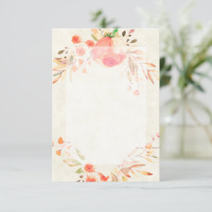 Invitación Presupuesto en blanco boda floral naranja