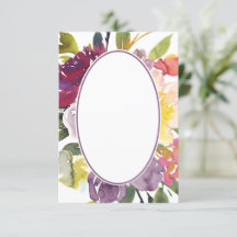 Presupuesto en blanco boda floral púrpura y amaril