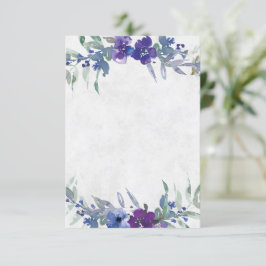 Invitación Presupuesto en blanco boda floral púrpura y azul