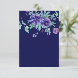 Invitación Presupuesto en blanco boda floral púrpura y azul 