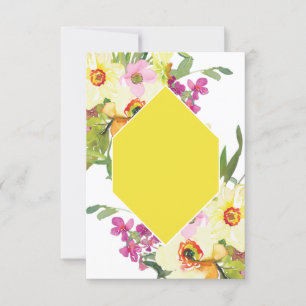 Invitación Presupuesto en blanco boda floral rosa y amarillo