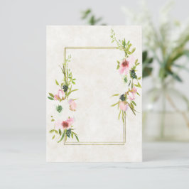 Invitación Presupuesto en blanco boda floral rosa y blanco 