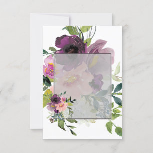 Invitación Presupuesto en blanco boda floral rosa y morado