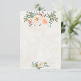 Invitación Presupuesto en blanco boda floral rosa y verde