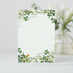 Invitación Presupuesto en blanco Bodas de verde eucalipto