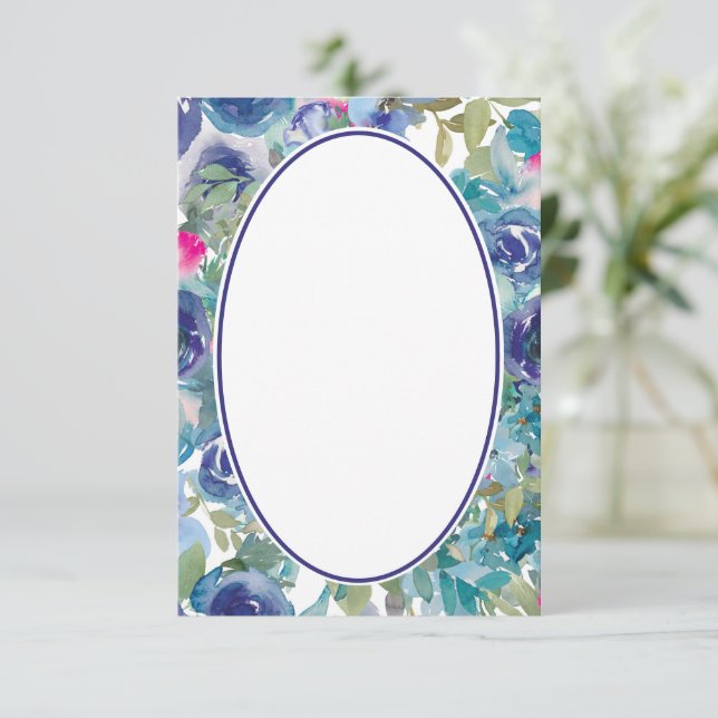 Invitación Presupuesto en blanco Bodas florales de acuarela a (Anverso de pie)