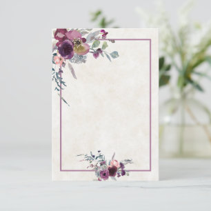 Invitación Presupuesto en blanco Borgoña y boda floral rosa I