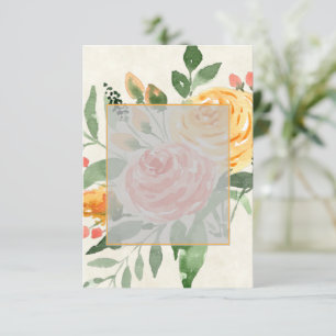 Invitación Presupuesto en blanco Elegante Naranja boda floral
