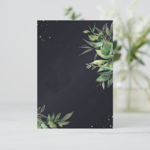 Invitación Presupuesto en blanco Elegante vegetación en negro