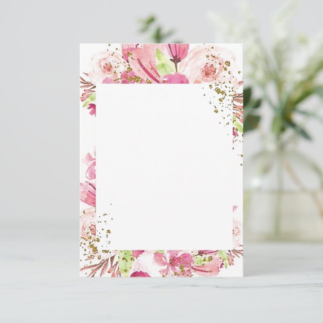 Invitación Presupuesto en blanco Fantástico boda floral rosa (Anverso de pie)