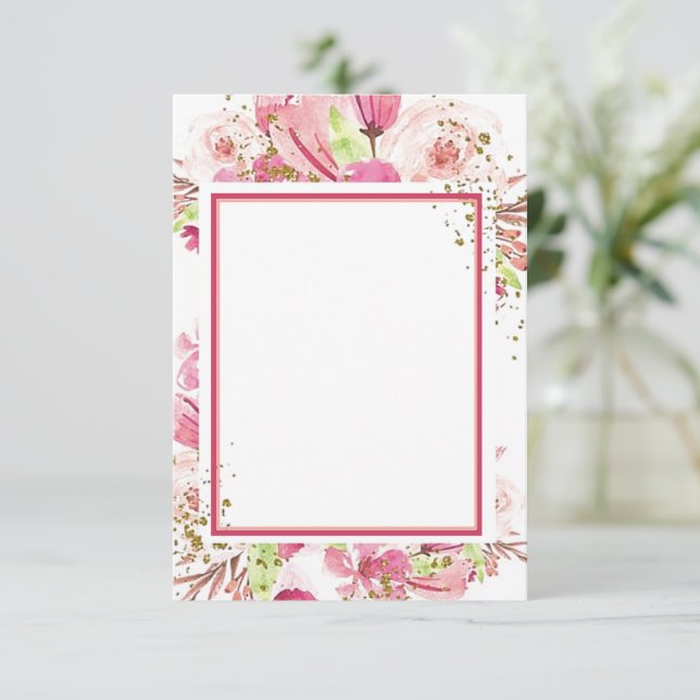 Invitación Presupuesto en blanco Fantástico boda floral rosa  (Anverso de pie)