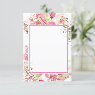 Invitación Presupuesto en blanco Fantástico diseño floral ros
